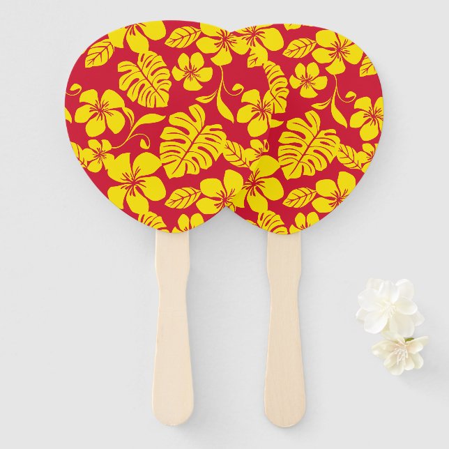PINK BIKINI (RED/GOLD) HAND FAN (Front and Back)