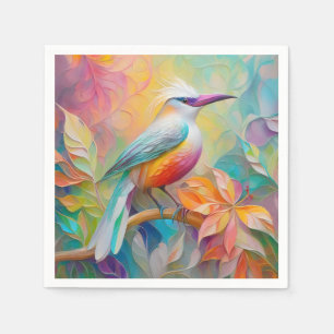 Pink Billed Red Breasted Fantasy Bird Napkin