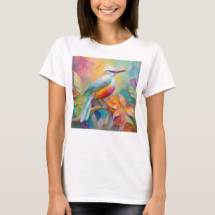 Pink Billed Red Breasted Fantasy Bird T-Shirt