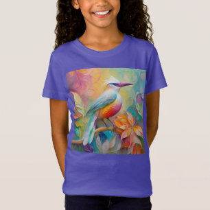 Pink Billed Red Breasted Fantasy Bird T-Shirt