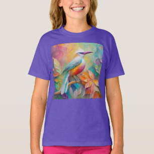 Pink Billed Red Breasted Fantasy Bird T-Shirt