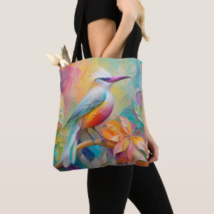 Pink Billed Red Breasted Fantasy Bird Tote Bag