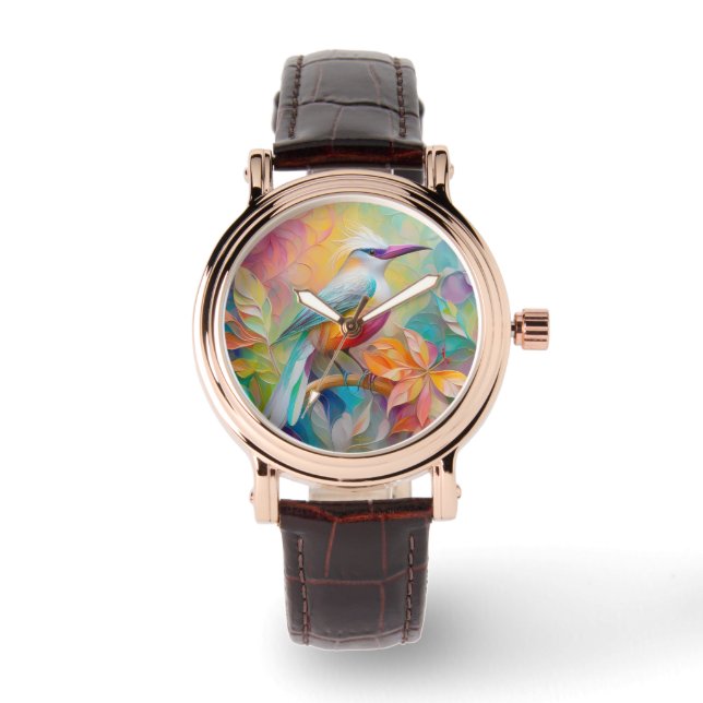 Pink Billed Red Breasted Fantasy Bird Watch (Front)