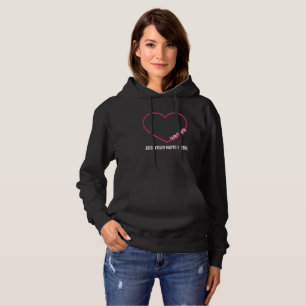 Pink BINGO Heart Custom Name Pocket Design Hoodie