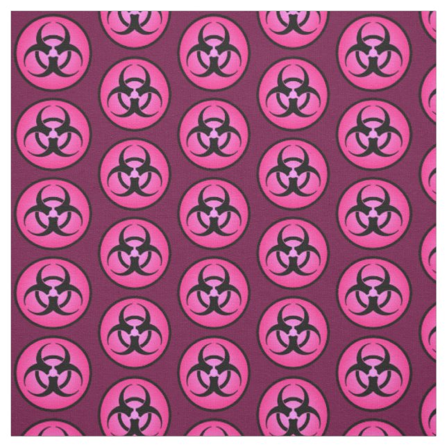 Pink Biohazard Symbol Fabric (Swatch)