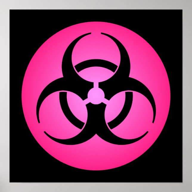 Pink Biohazard Symbol Poster (Front)