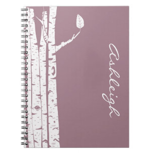 Pink Birch Trees Spiral Notebook