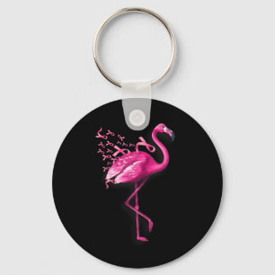 Pink Bird Flamingo Breast Cancer Awareness Key Ring