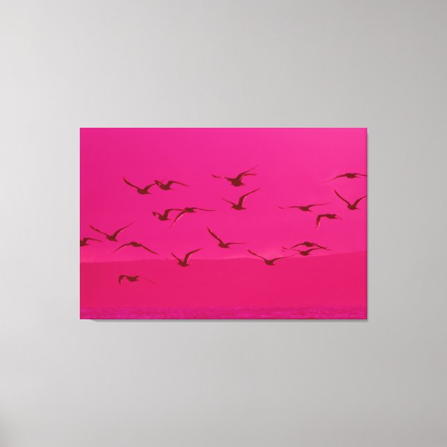 PINK BIRD FLIGHT 32x48 Canvas Print (Front)