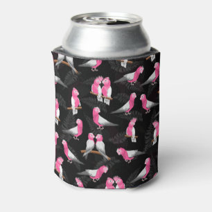 Pink bird galah cockatoo pattern can cooler