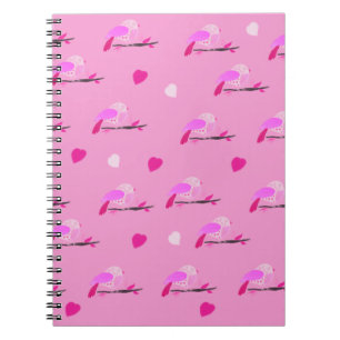 pink bird girly notebook