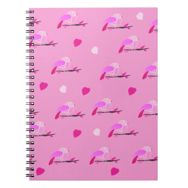 pink bird girly notebook (Front)