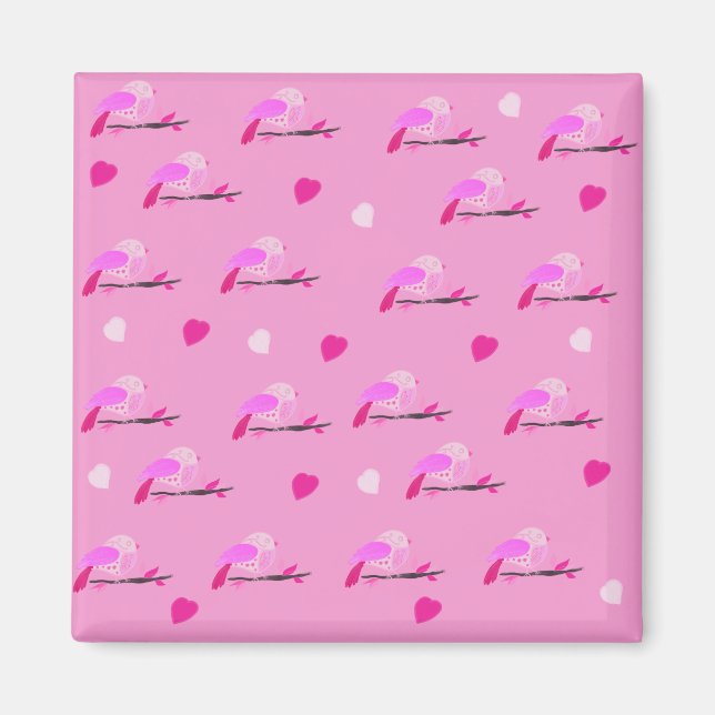 pink bird magnet (Front)
