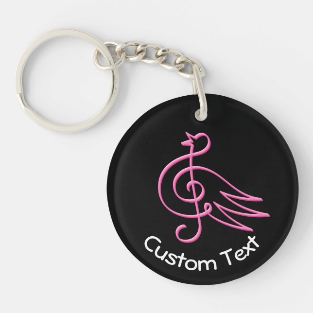 Pink Bird Music Keychain (Front)