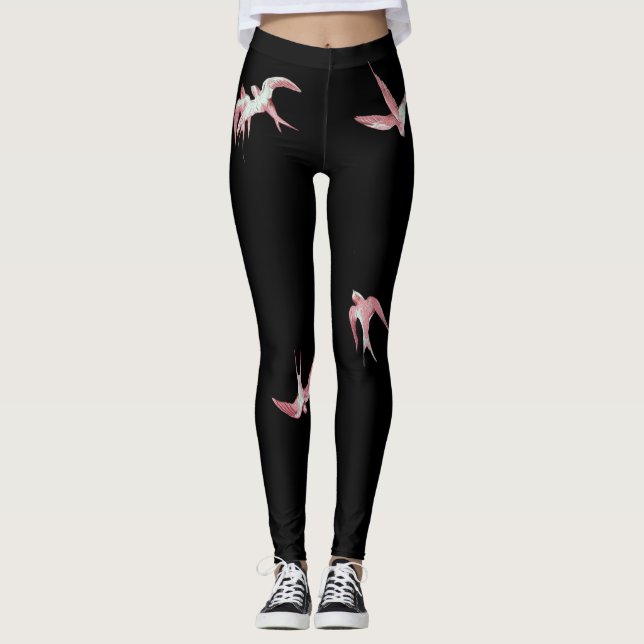 PINK BIRDS LEGGINGS (Front)