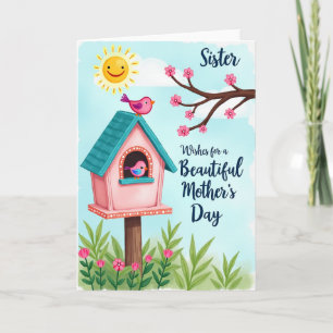 Pink Birds Mothers Day Art Card