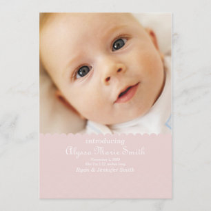 pink birth announcement