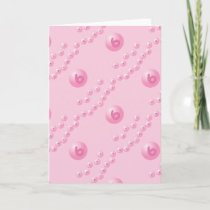 Pink Birthday Balls Age 6 Card