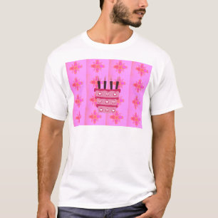 Pink Birthday Cake Art Print T-Shirt