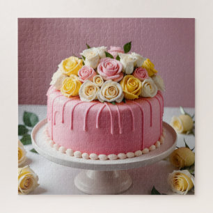 Pink Birthday Cake Jigsaw Puzzle