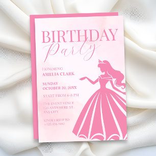 Pink birthday invitation