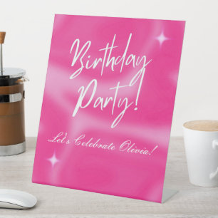 PINK BIRTHDAY PARTY WELCOME SIGN