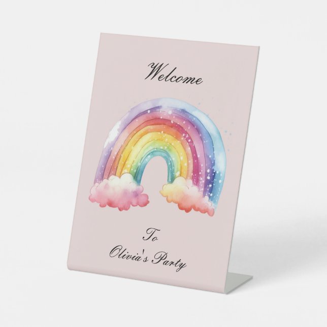 pink birthday  pedestal sign (Front)