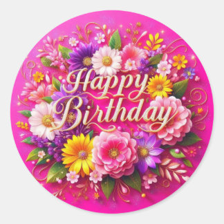 Pink Birthday sticker