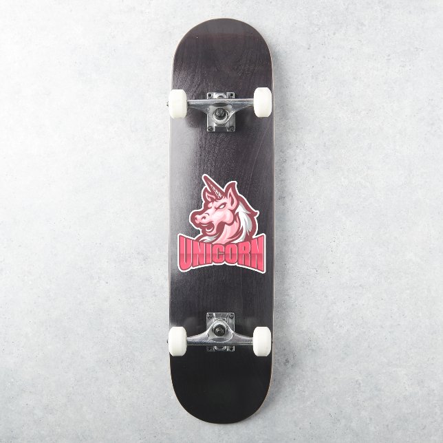 Pink Birthday Unicorn  (Skateboard)