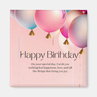 Pink Birthday Wishes Magnet