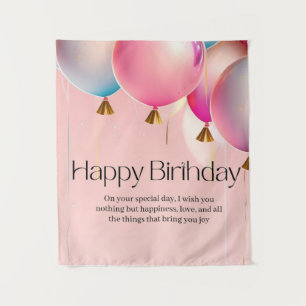 Pink Birthday Wishes Tapestry