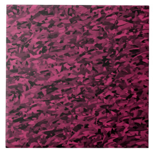 Pink Black Abstract Pattern Tile