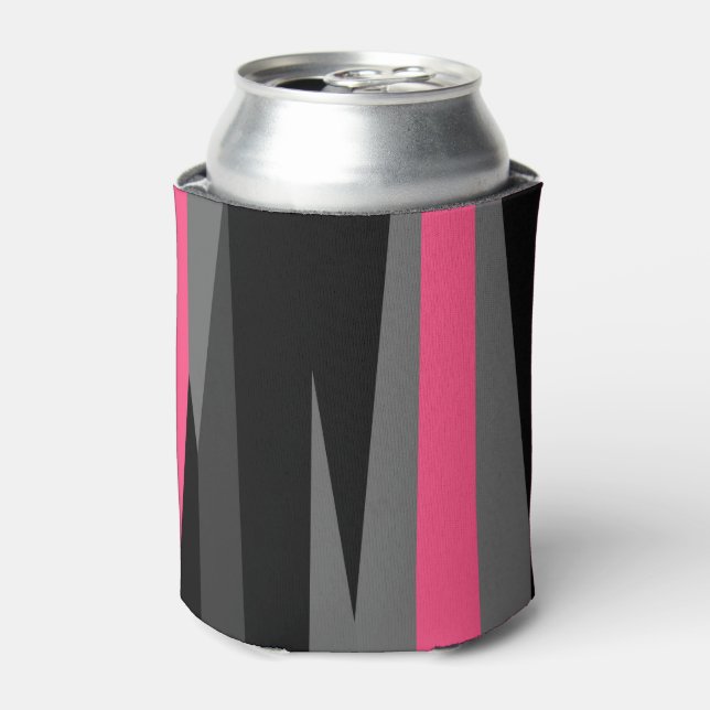 Pink Black and Grey   Can Cooler