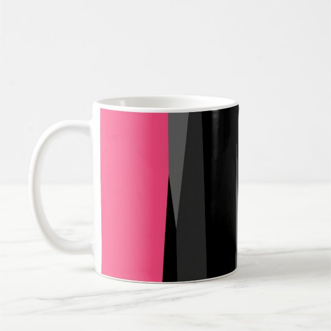 Pink Black and Grey   Coffee Mug (Left)