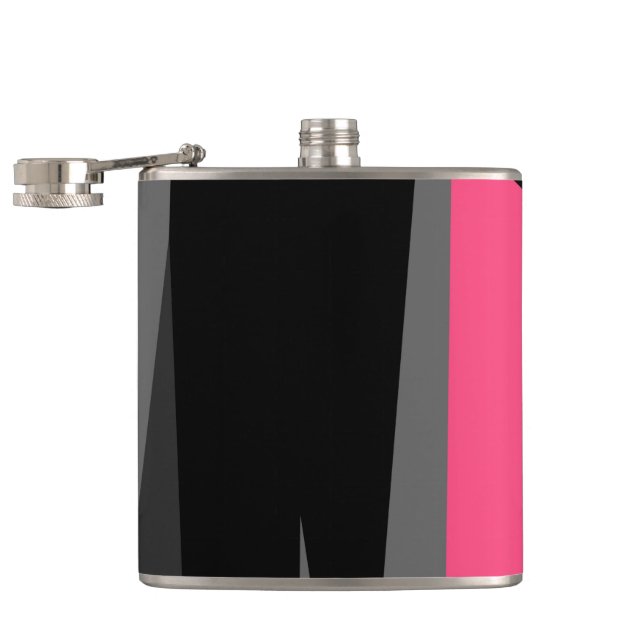 Pink Black and Grey   Hip Flask (Opened)