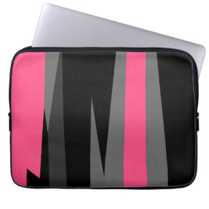 Pink Black and Grey Laptop Sleeve