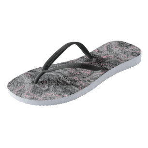 pink, black and grey Marble Swirl Abstract Jandals