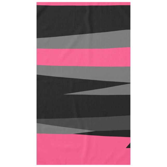 Pink Black and Grey  Tablecloth (Front)