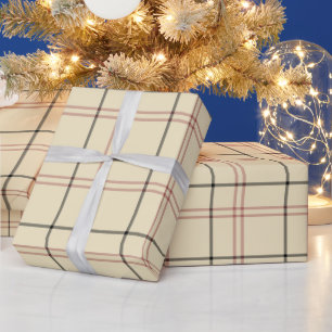 Pink, Black and Tan Plaid   Wrapping Paper