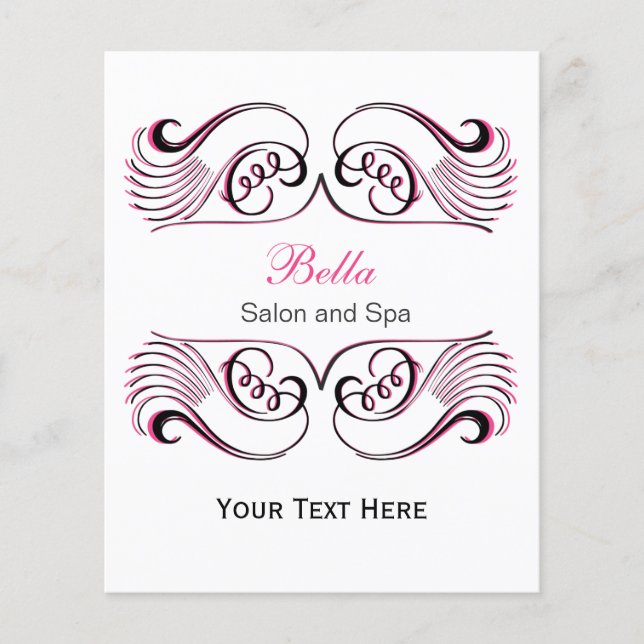 pink , black and white Chic Business Flyers (Front)