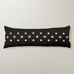 pink, black and white dots   body cushion