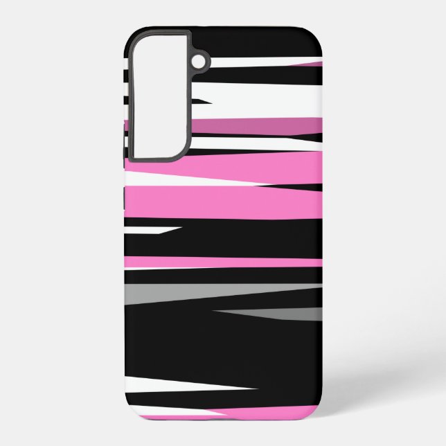 Pink Black and White Samsung Galaxy S22+ Case (Back)
