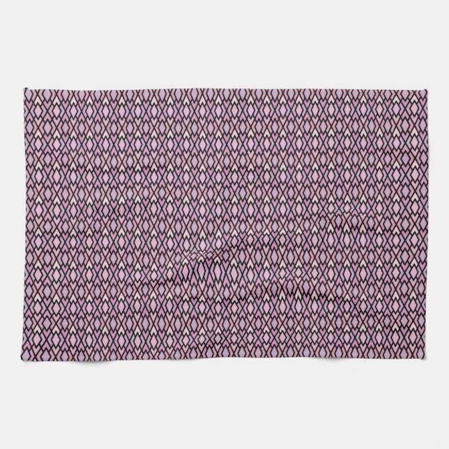 Pink & Black Argyle Tea Towel (Horizontal)