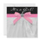 Pink Black Baby Girl Shower Invitations