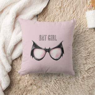 Pink Black Bat Girl Glasses Cushion