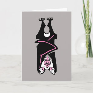 Pink & Black BAT-  Wild animals - Greeting Card