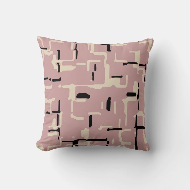 Pink Black Beige Modern Cushion (Front)