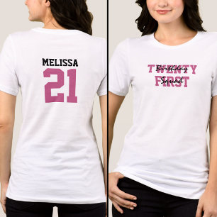 Pink & Black Birthday Squad 21st Birthday Women’s Tri-Blend Shirt