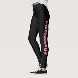 Pink Black Boss Mama Personalised Apparel Leggings