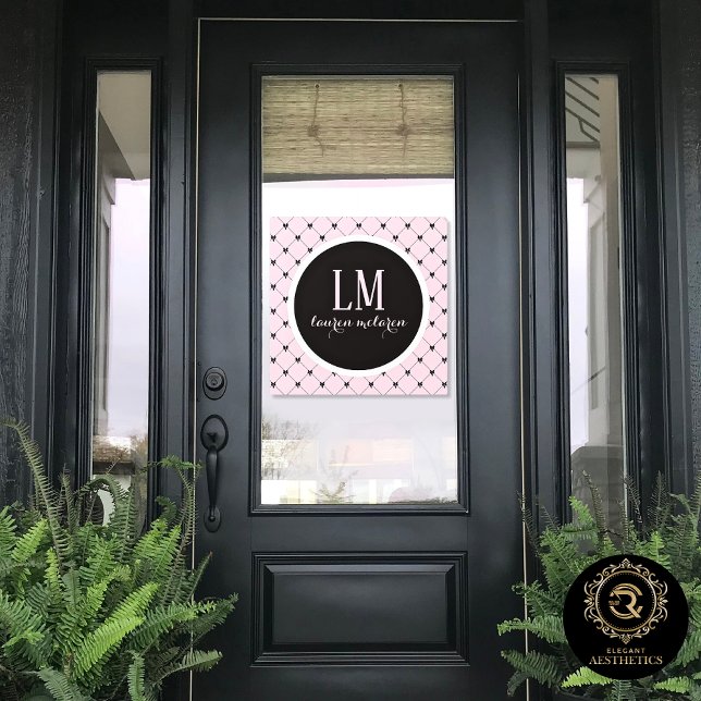 Pink & Black Bow Monogram (Creator Uploaded)
